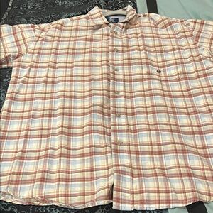 WRANGLER Twenty Men's Casual Plaid Button-Down Shirt - Red, Blue, Cream, large